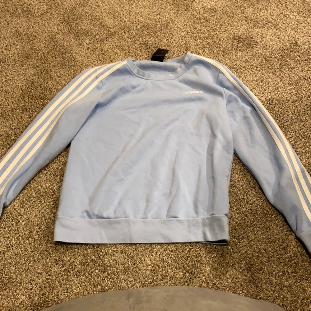 Small Light Blue Adidas Crewneck